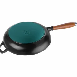 Vintage Stekpanna med trähandtag 28 cm.