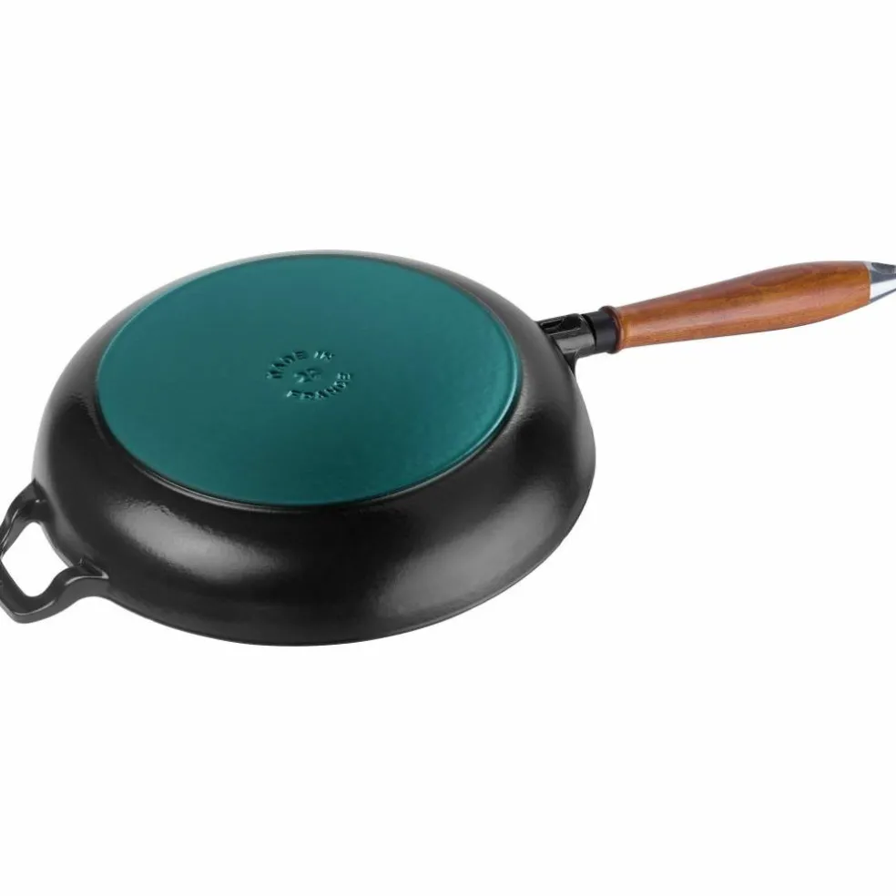 Vintage Stekpanna med trähandtag 28 cm.