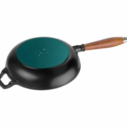 Vintage Stekpanna med trähandtag 28 cm.