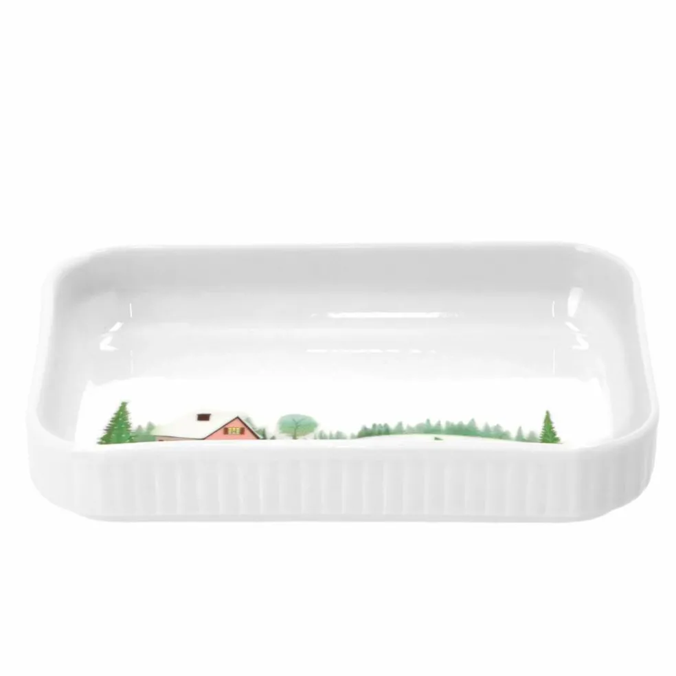 Vinter Plissé Fat rektangulärt, 18x12 cm
