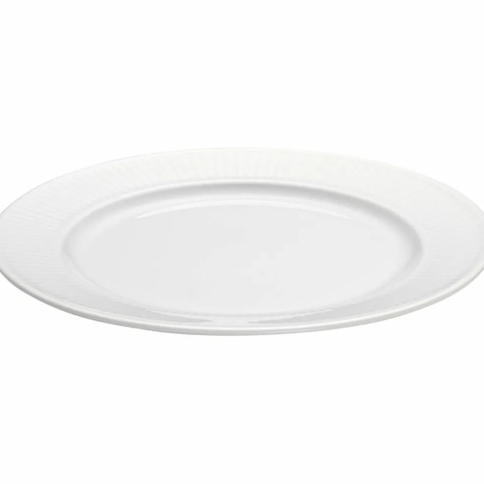 Vit Plissé tallrik, Ø 17 cm.