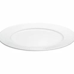 Vit Plissé tallrik, Ø 17 cm.
