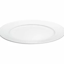 Vit Plissé tallrik, Ø 22 cm.
