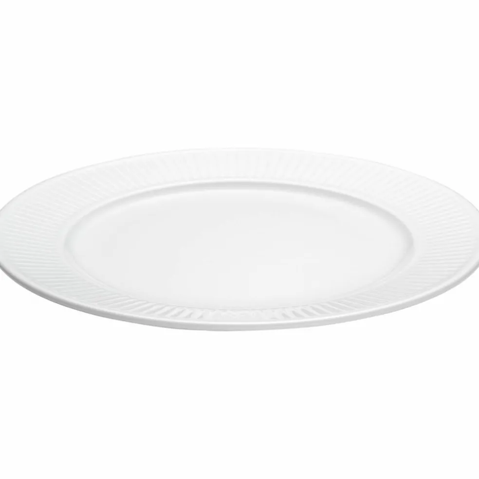 Vit Plissé tallrik, Ø 22 cm.