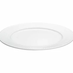 Vit Plissé tallrik, Ø 22 cm.