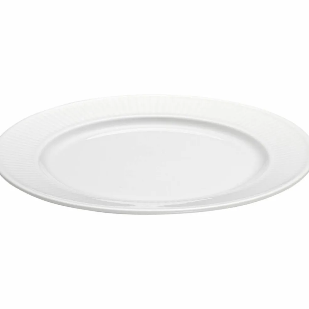 Vit Plissé tallrik, Ø 26 cm.