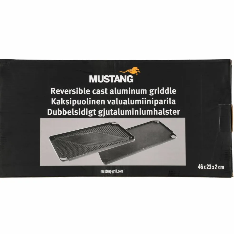 Vändbar grillplatta 46 x 23 cm, aluminium