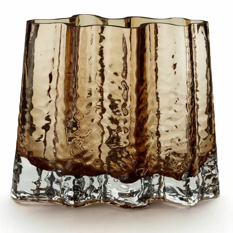 Wide vas, 19 cm, cognac