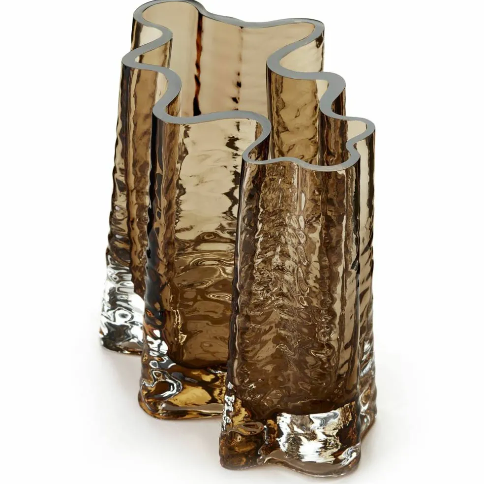 Wide vas, 19 cm, cognac