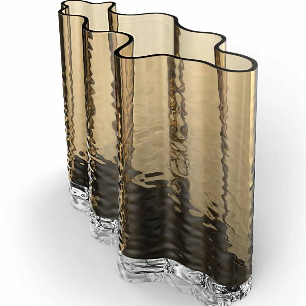 Wide vas, 19 cm, cognac