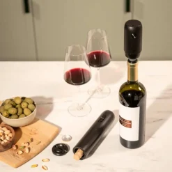 Wine Saver elektrisk vinpump, svart