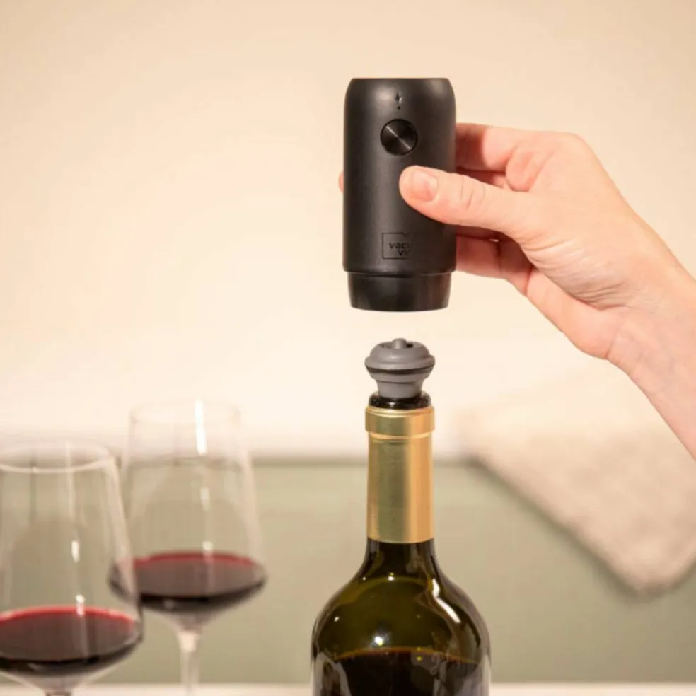 Wine Saver elektrisk vinpump, svart