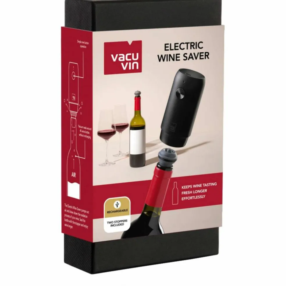 Wine Saver elektrisk vinpump, svart