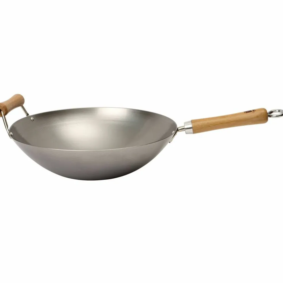 Wok i kolstål 36 cm