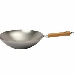 Wok i kolstål 30 cm