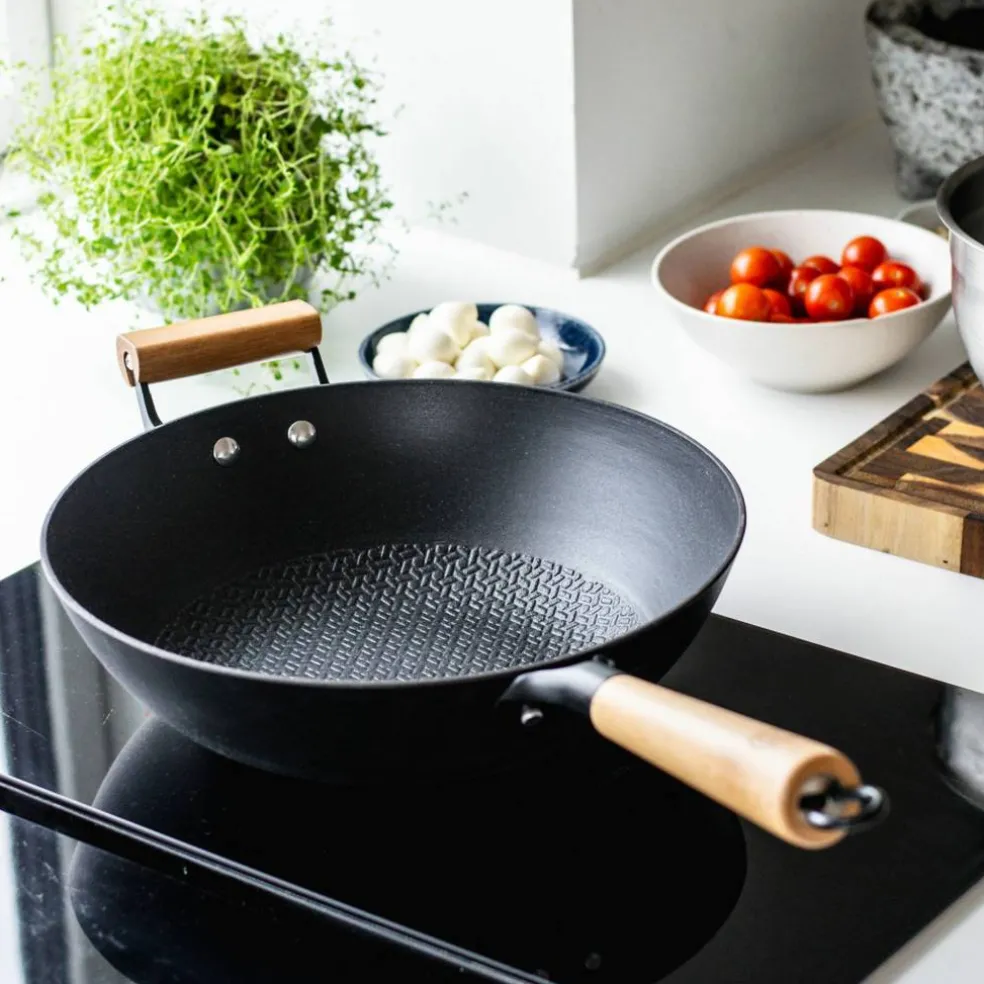 Wok lättviktsgjutjärn 30 cm