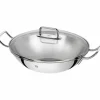Wok med Två Handtag och Glaslock 32 cm