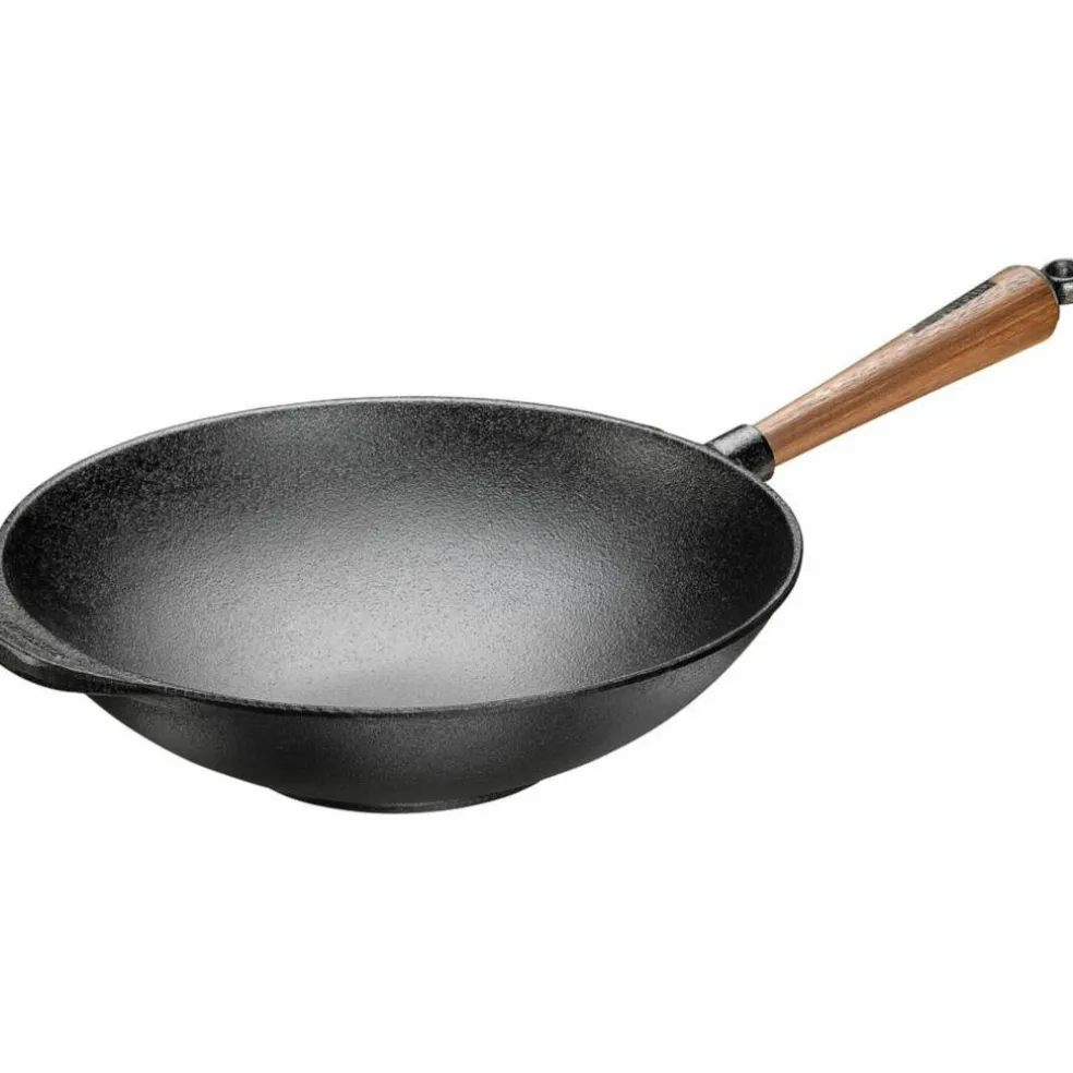 Wokpanna 30 cm Valnötshandtag
