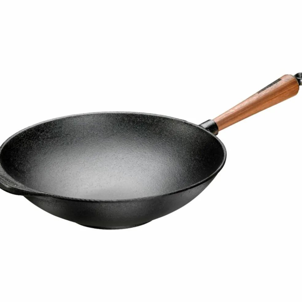 Wokpanna 32 cm Valnötshandtag