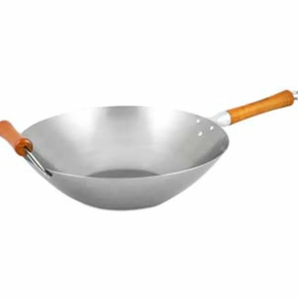Wokpanna i kolstål, Ø 32 cm.